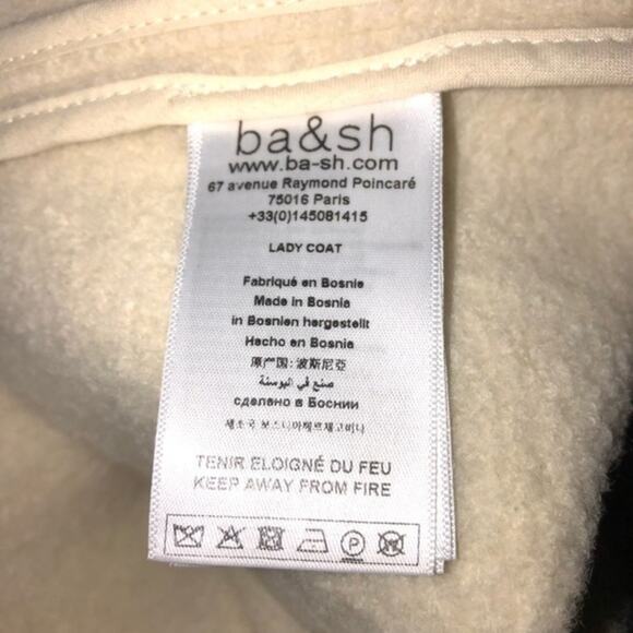 ba&sh Cliff Wool Belted Coat Ecru NWOT Large - Picture 11 of 13